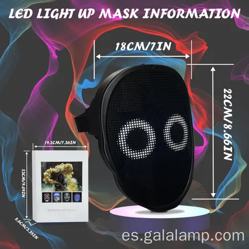 Máscara facial LED Bluetooth personalizable con control de la aplicación